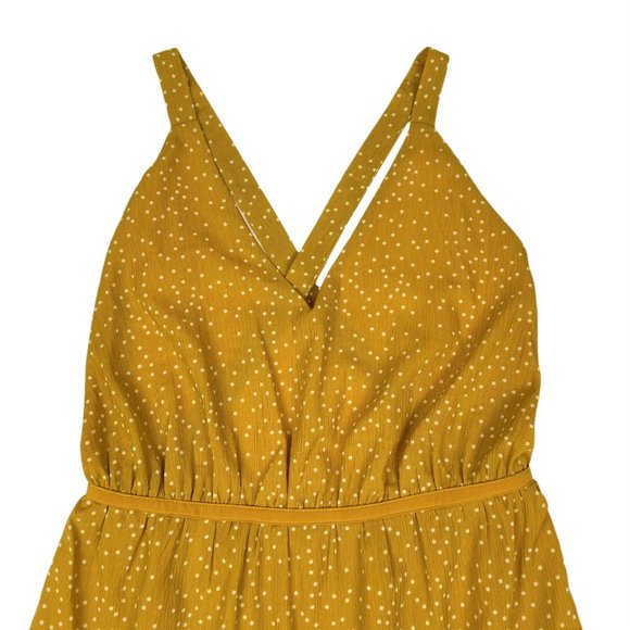 TWO SISTERS Mustard Polka Dot Midi Summer Dress - Picture 2 of 8